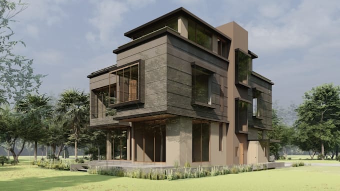 create 3d architectural exterior and interior rendering