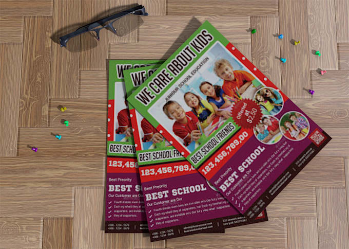 design poster, flyer for school, party or christmas invitation