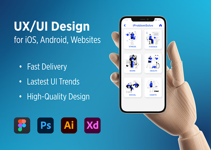 provide UI UX design for your mobile app, website or product