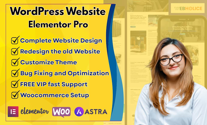 build a professional wordpress website using elementor pro and astra pro