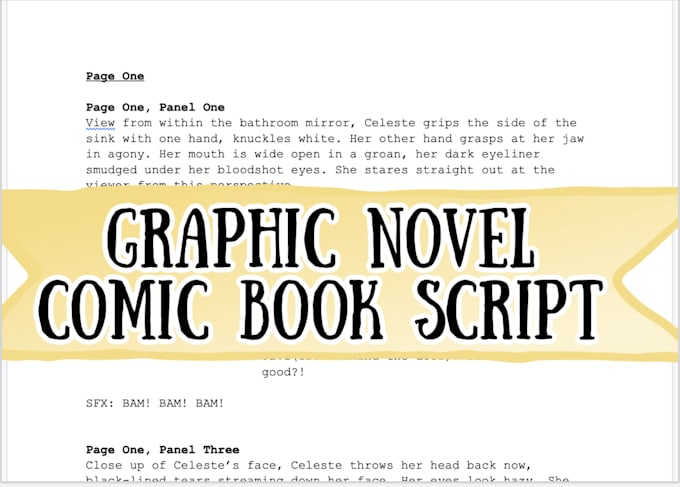 write a comic book or graphic novel script 24 pages max
