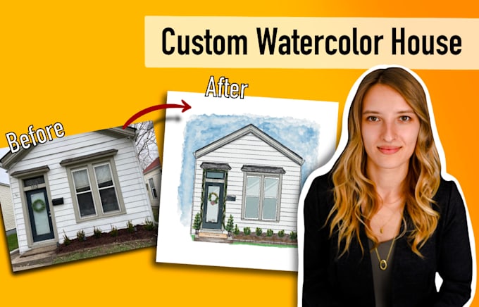 transform your home to a digitally drawn watercolor artwork