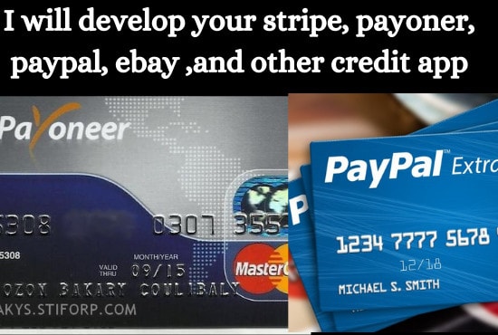 develop your stripe, payoner, paypal, ebay ,and other credit app