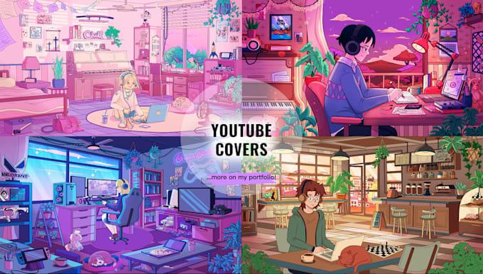 create a detailed lofi art, background art, custom illustration, human art