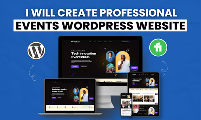 create professional events website in wordpress