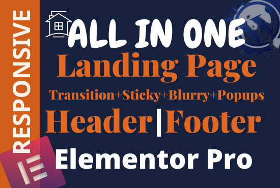 Hot Deals! I will design and fix elementor landing page, header and footer