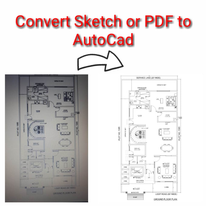 Convert Pdf Sketch Or Image Into Autocad Dwg By Obaidullah Fiverr