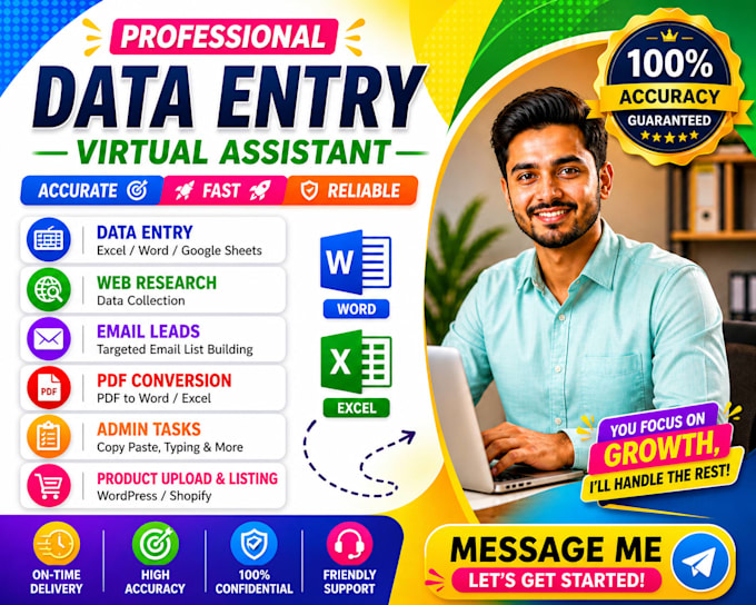 do data entry, copy paste and web scrapping
