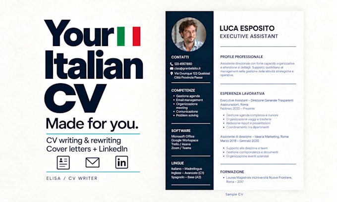 write your modern italian curriculum vitae in 48h