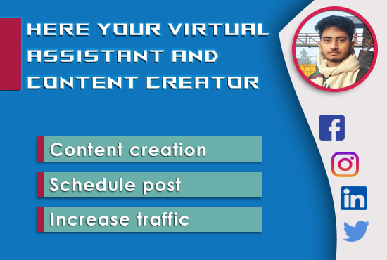 Be your virtual assistant and posts creator by Mostaqimul | Fiverr