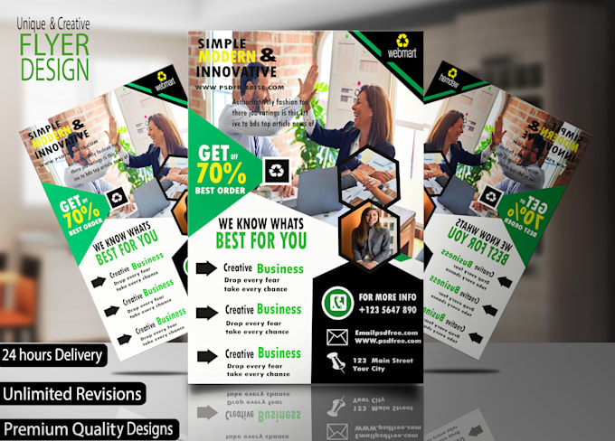 create beautiful flyers, posters and brochures