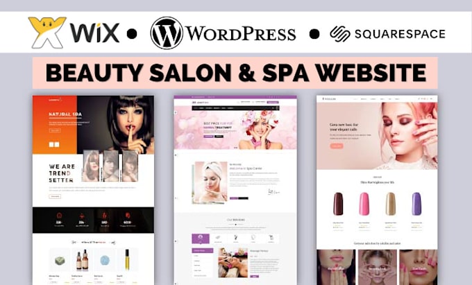 design beauty salon, spa website and hair extension, fashion makeup cosmetic wix