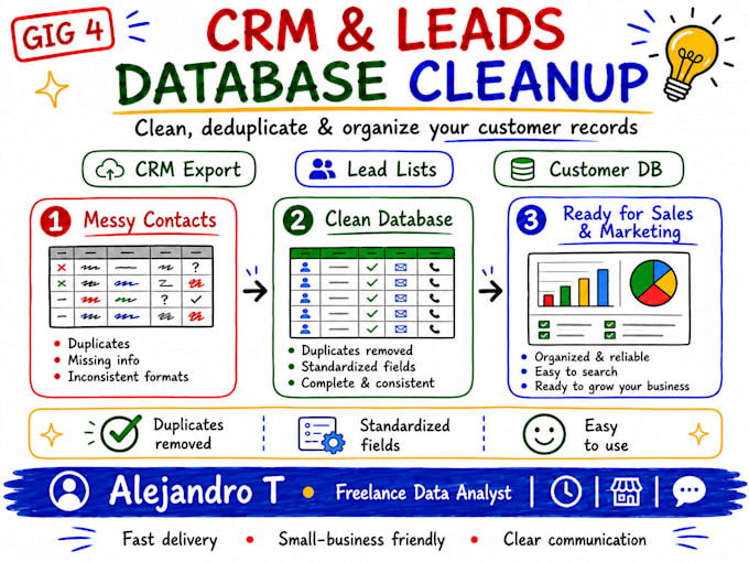 organize and clean your CRM, leads, or customer database