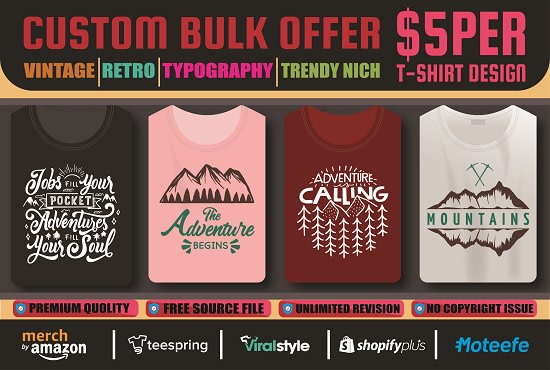 do adventure t shirt design for merch by amazon