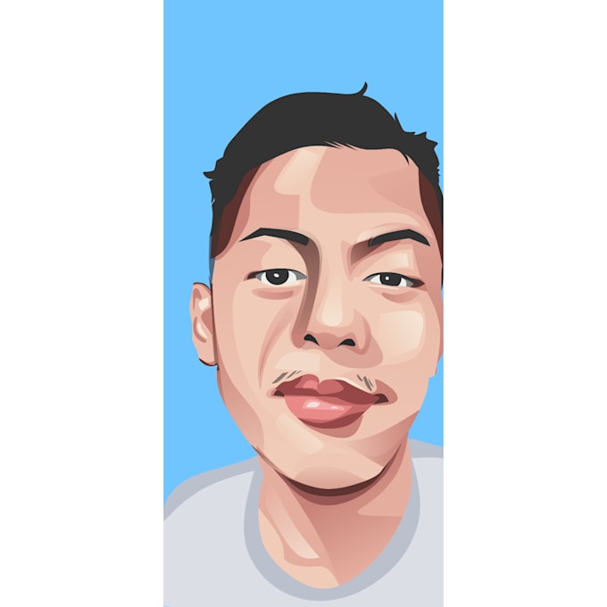 vector art drawing beatiful color and smile