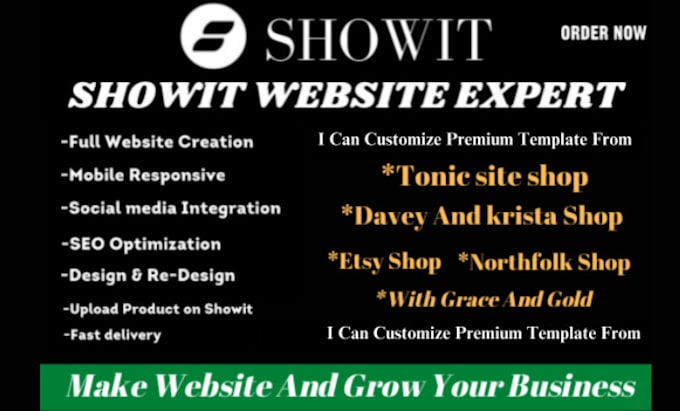 design, redesign and customize showit website or showit template
