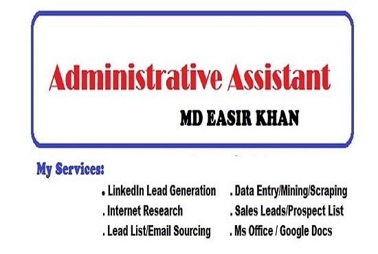 do data entry, research, copy paste, b2b lead generation