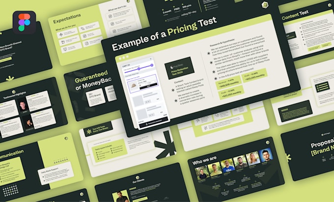 create a business presentation design in figma