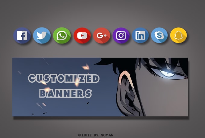 Create twitter header, discord,anime, spotify banner, linkedin cover by ...