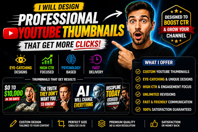 design eye catching youtube thumbnails with high CTR