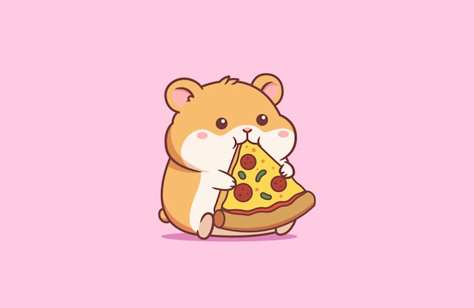 design cute kawaii animal character illustration for sticker