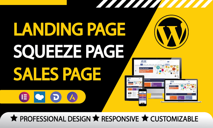 create a responsive wordpress landing page design or sales page