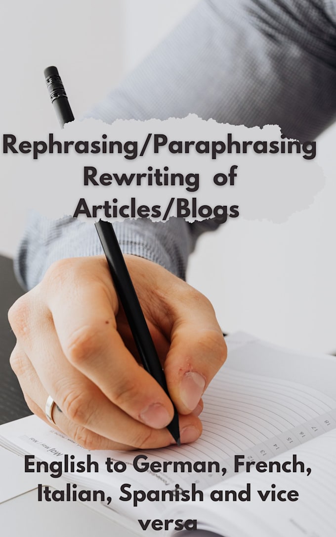 do rephrasing paraphrasing and rewrite articles and blogs