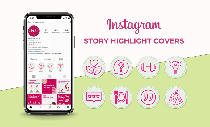 Design meaningful instagram story highlight covers by Ashrozas | Fiverr