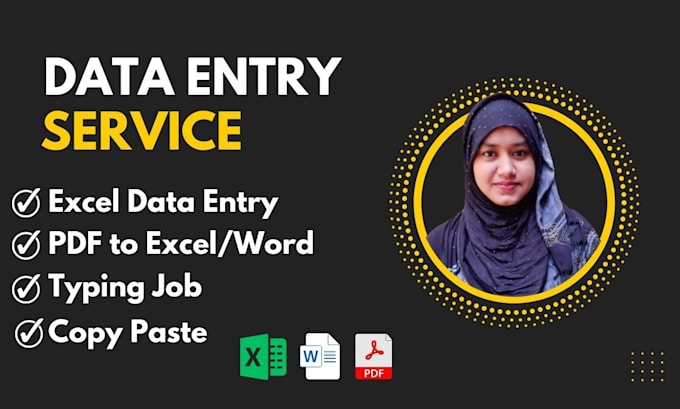 do data entry pdf to excel, copy paste, typing and excel data entry job