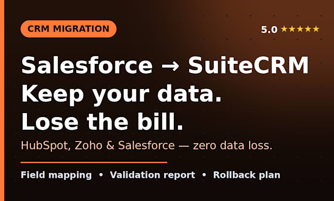 migrate your CRM data to suitecrm from salesforce, hubspot or zoho