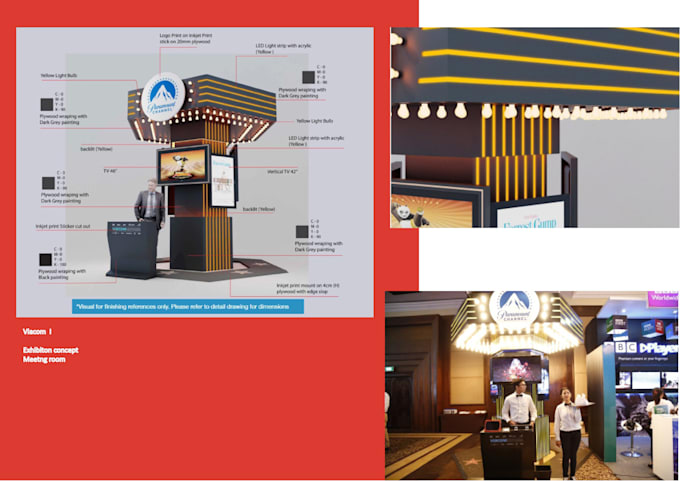 make concept sketch and 3d design for exhibition booth