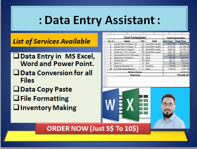 Do data entry and copy paste in ms excel and ms word by Engrwaleed2979 ...