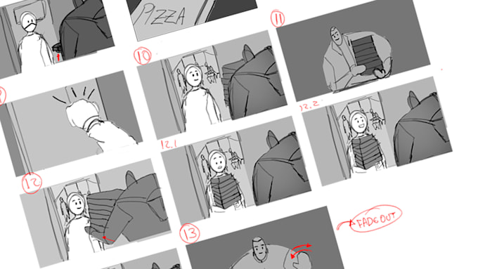 draw an animated storyboard or animatic