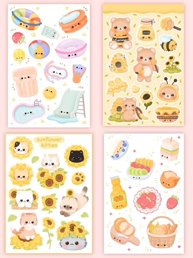 Design cute sticker sheets for your business by Athira_n_s