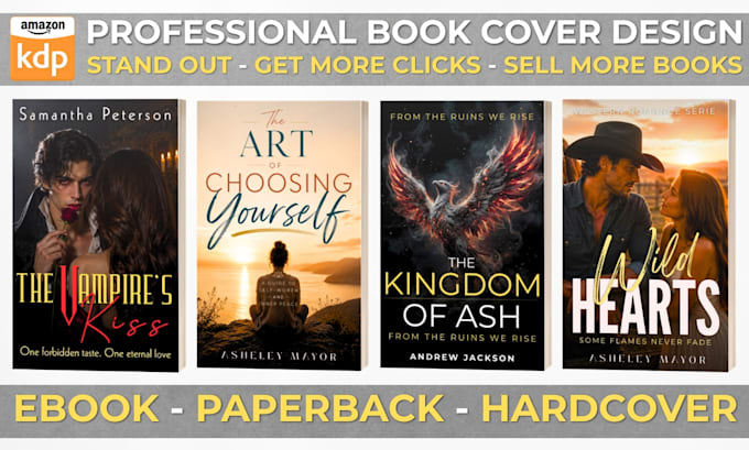 design professional amazon KDP book cover, ebook, paperback and hardcover