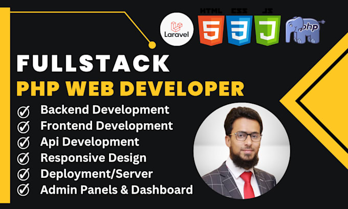 develop fullstack php website using laravel javascript html CSS lamp stack