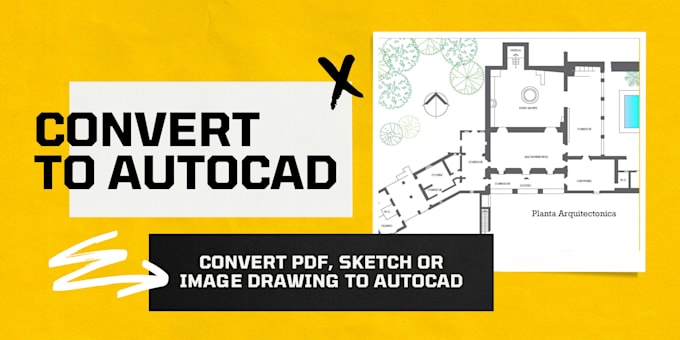 Convert pdf, sketch or image drawing to autocad by Marielip | Fiverr