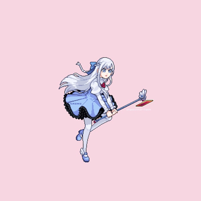 draw a full body pixel art of any character