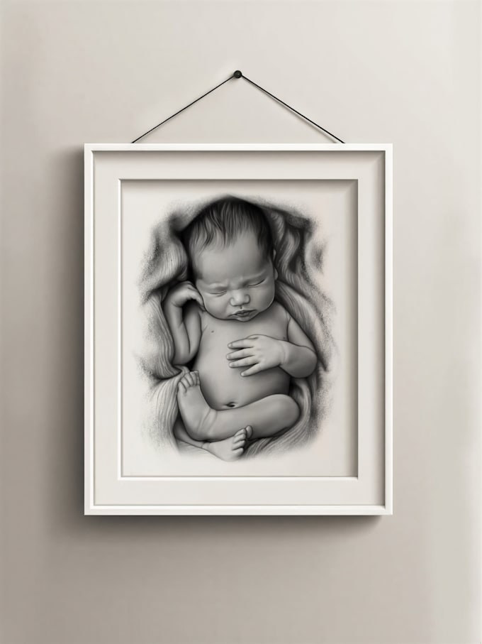 draw a custom digital charcoal pencil portrait