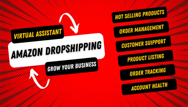 Amazon Dropshipping Virtual Assistant Be your amazon dropshipping expert virtual assistant, listing by U