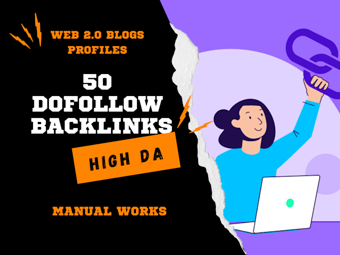 create 50 dofollow backlinks in profiles with DR da 60 and above