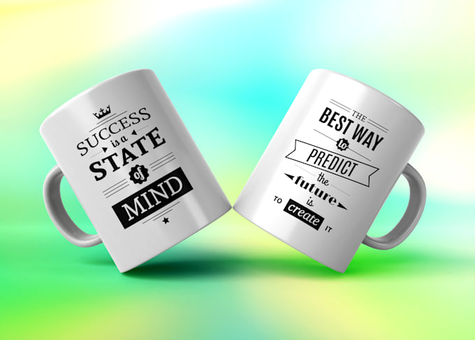 create custom typography coffee mug design