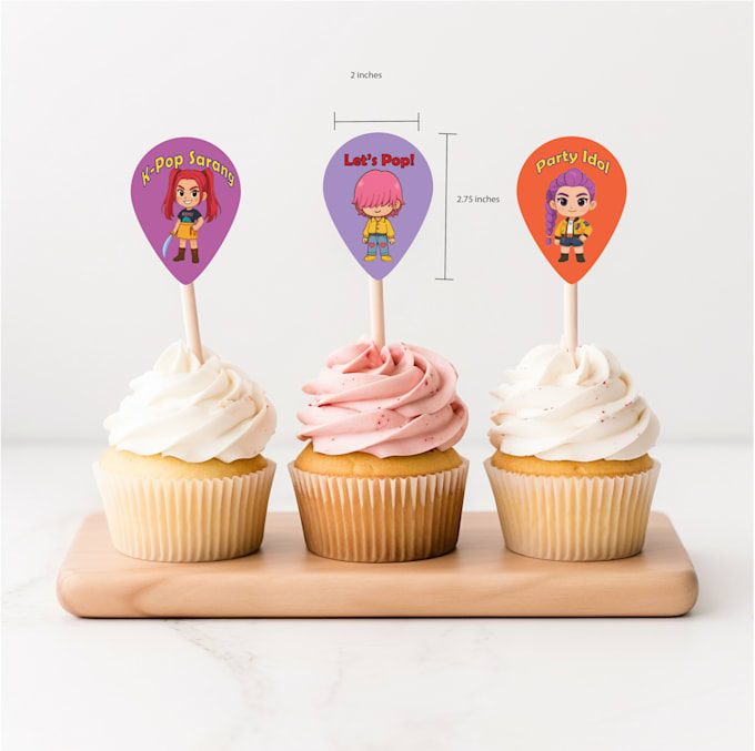 creat printready cupcake topper and tags for etsy and others