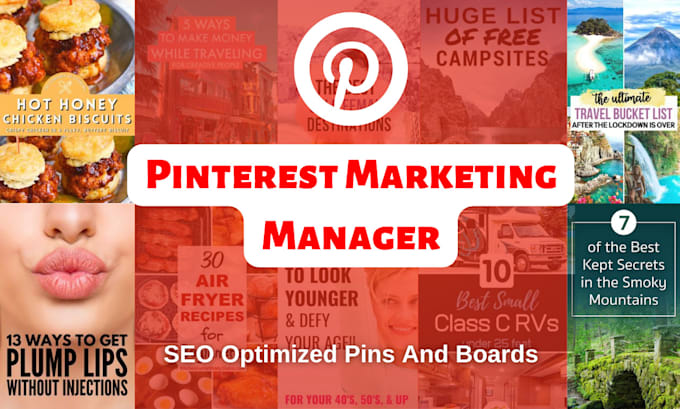 be your pinterest marketing manager with SEO pins and board