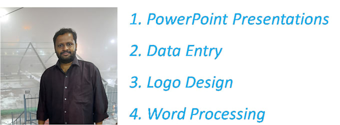 do presentations, data entry, logo design