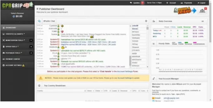 create cpagrip crackrevenue adgatemedia account