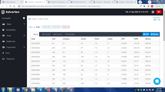create you  adverten bilbano advertizer cpa account