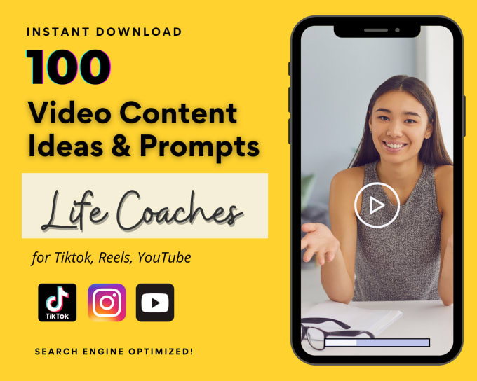 Hire a freelancer to video prompt ideas about life coaching for tiktok, reels, youtube