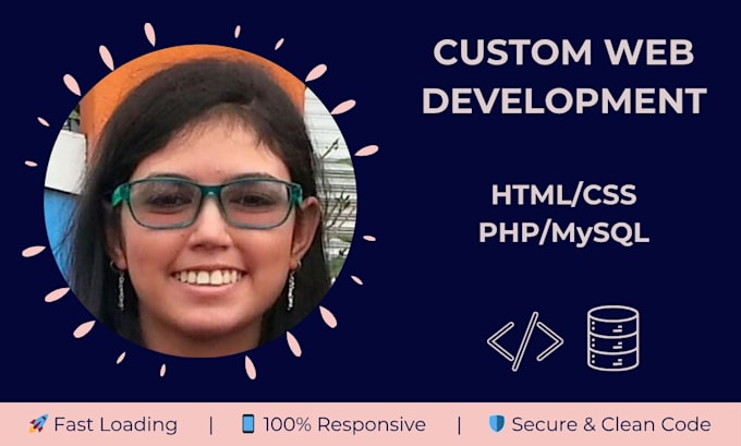 build a custom PHP mysql website with HTML and CSS