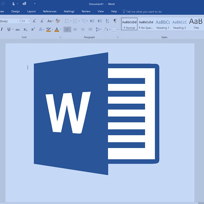 do format, insert ,layout on ms word